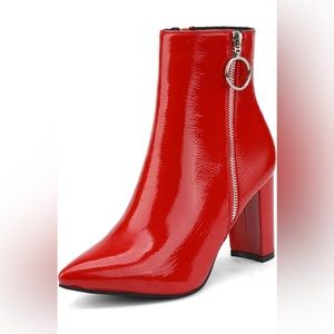 Never worn, but minor ding on back of one heel (shown)